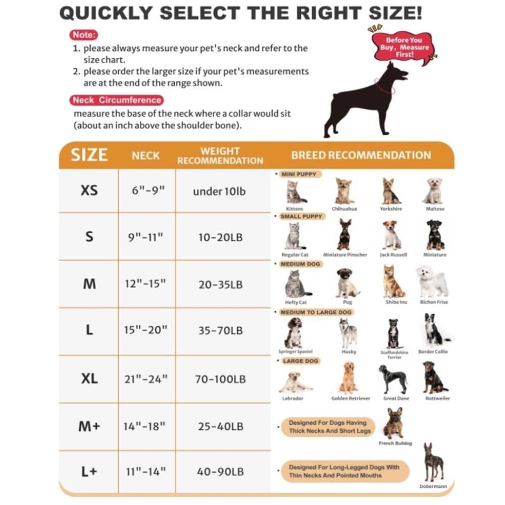 MIDOG Inflatable Dog Neck Donut Collar Alternative Neck 9"-11"
